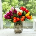 thumbnail image 1 of Cheers.US Tulips Artificial Flowers | Real Touch | Wedding Bouquet Home Décor Party | Floral Arrangements | Artificial Flowers PU Mini Real Touch Tulip Bouquets, 1 of 9