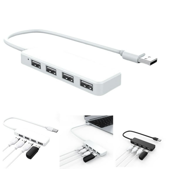 Cheers.US USB Port Hub Multifunctional Plug Play Compact 4-in-1 USB 2.0 Extension Adapter for Laptop Durable, Wear-Resistant and Reliable to Use