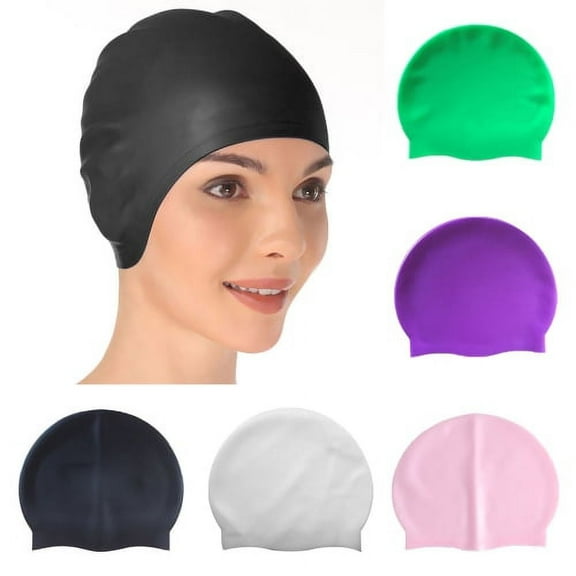 Cheers.US Unisex Adult Silicone Swim Cap Waterproof Swimming Hat Durable Non-Slip Swimming Pool Cap Elastic Swimming Cap for Long and Short Hair
