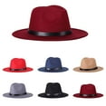 thumbnail image 1 of Cheers.US Unisex Autumn Winter Wide Brim Felt Floppy Casual Hat Vintage Church Fedora Cap, 1 of 5