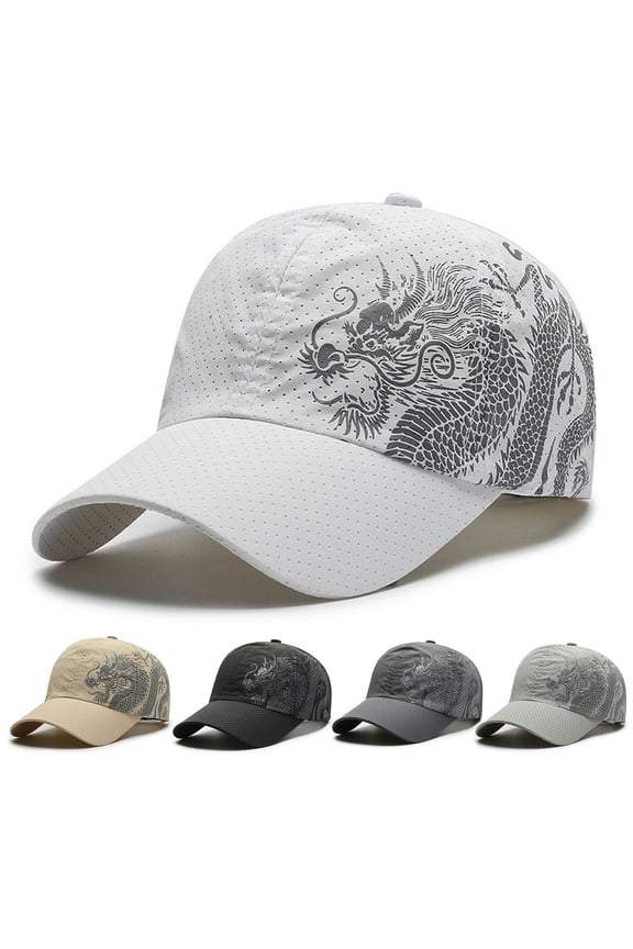 Unisex Chinese Dragon Pattern Baseball Cap Cotton Outdoor Caps Adjustable Trucker Cap Personalized Daddy Hat