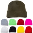 thumbnail image 1 of Cheers.US Unisex Chunky Soft Stretch Cable Chic Knit Warm Beanie Fashion Autumn Winter Solid Color Knitted Beanie Cuffed Woolen Yarn Warm Hat Cap, 1 of 6