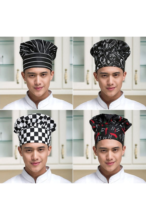 Unisex Kitchen Chef Hat Adjustable Elastic Baker Cap Cook Catering Restaurant