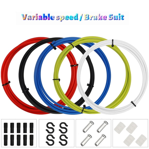 Cheers.US Universal Bike Bicycle Shift Derailleur Cable & Brake Cable Housing Replacement Kit Brake/Shift Cable Bicycle Gear Line Pipe Set for Road Bike Cycling Repairing