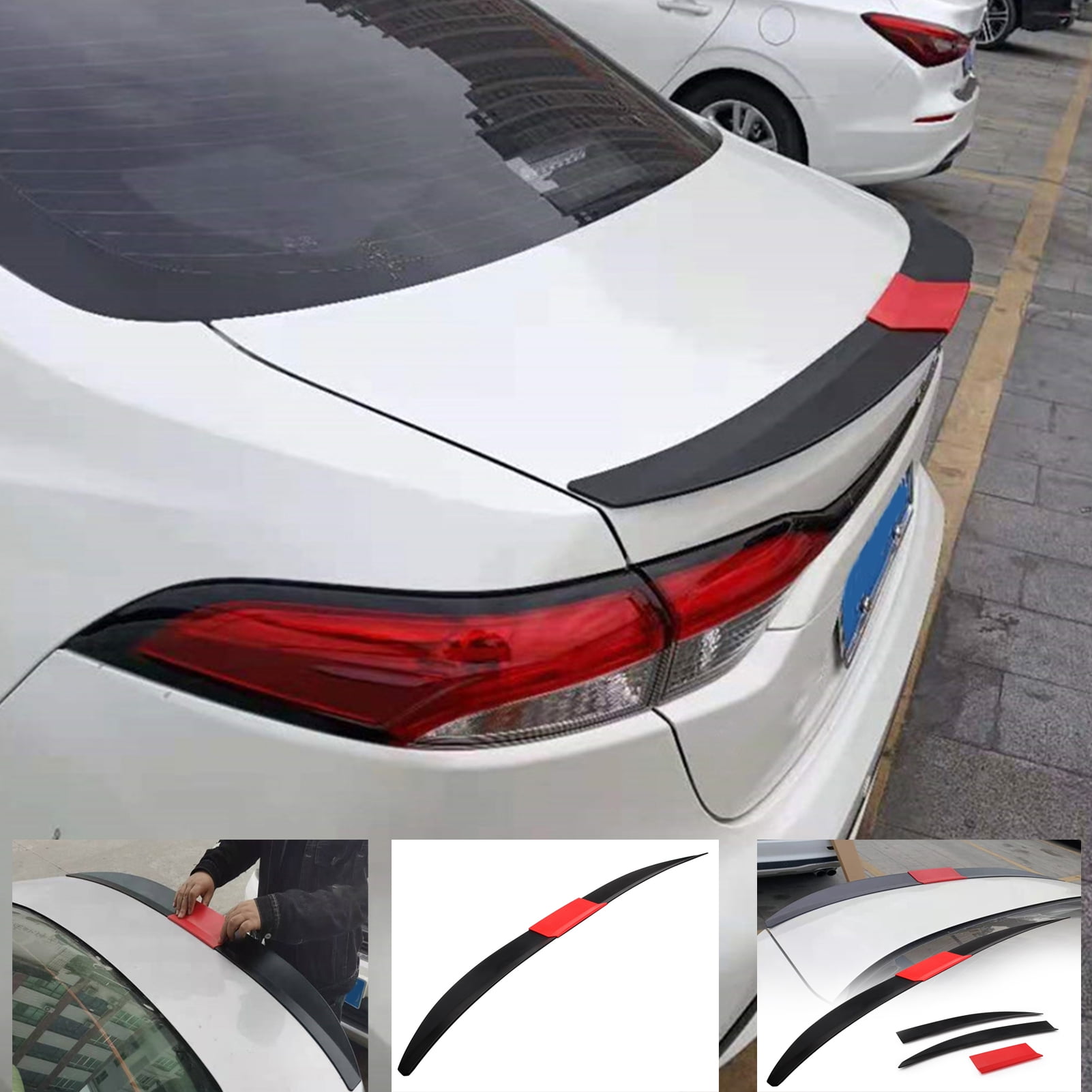 Cheers.US Universal Black Carbon Fiber Trunk Spoiler Lip, ABS Material ...