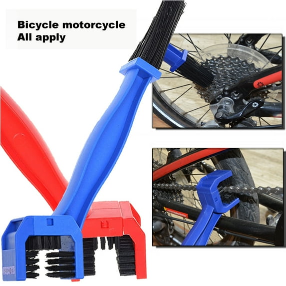 Cheers.US Universal Chain Cleaner Long Bristle Sturdy Metal Useful Non-Scratch Chain Cleaning Tool for Mountain Bike
