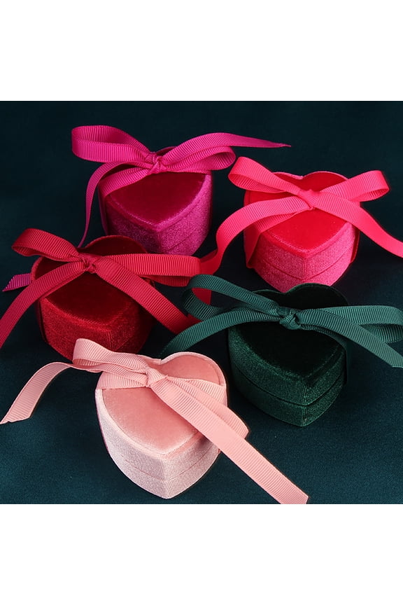 Velvet Jewelry Ring Box Engagement Wedding Box Keepsake Box Bridal Photo Ring Slots Octagon