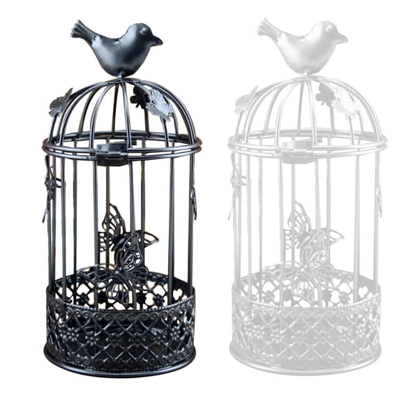 Cheers.US Vintage Candle Holders Decorative Bird Cage Hollow Out Retro Wedding for Home Decor Tabletop Desk