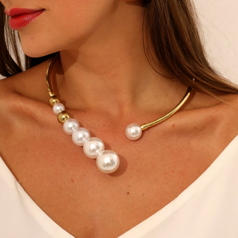 Cheers US Vintage Necklaces Pearl Choker Chain Flapper Gatsby