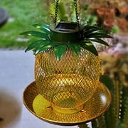 Cheers US Vintage Pineapple Mesh Solar Bird Feeders for Outdoors Hanging, Top Fill Metal Solar Bird Feeder for Outside Wild Birds, Easy to Clean& Fill