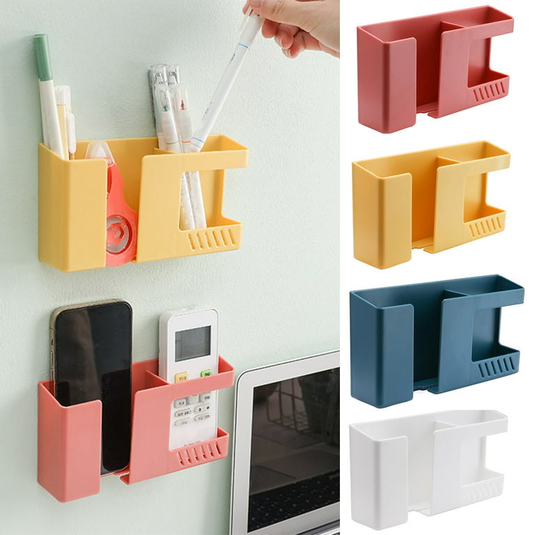 Cheers.US Wall Mount Phone Holder with Adhesive, Phone Charger Stand,  Remote Control Storage Box for Bedroom, Kitchen, Bathroom Insecticide,  Office and More 