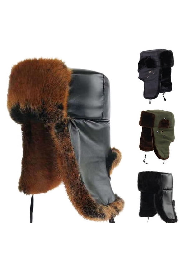 Warm Trapper Hat Windproof Winter Russian Hat Ear Flap Hat Windproof Keep Warm Skin-friendly Unisex Soft Casual Winter Hat for Cold Weather