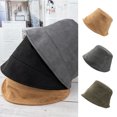 thumbnail image 1 of Cheers.US Warm Winter Bucket Hat Trendy Thick Corduroy Faux Fur Sun Fishing Hat Fashion Cap Packable Autumn Warm Unisex Suede Ear Protector Fisherman Hat Basin Cap, 1 of 5