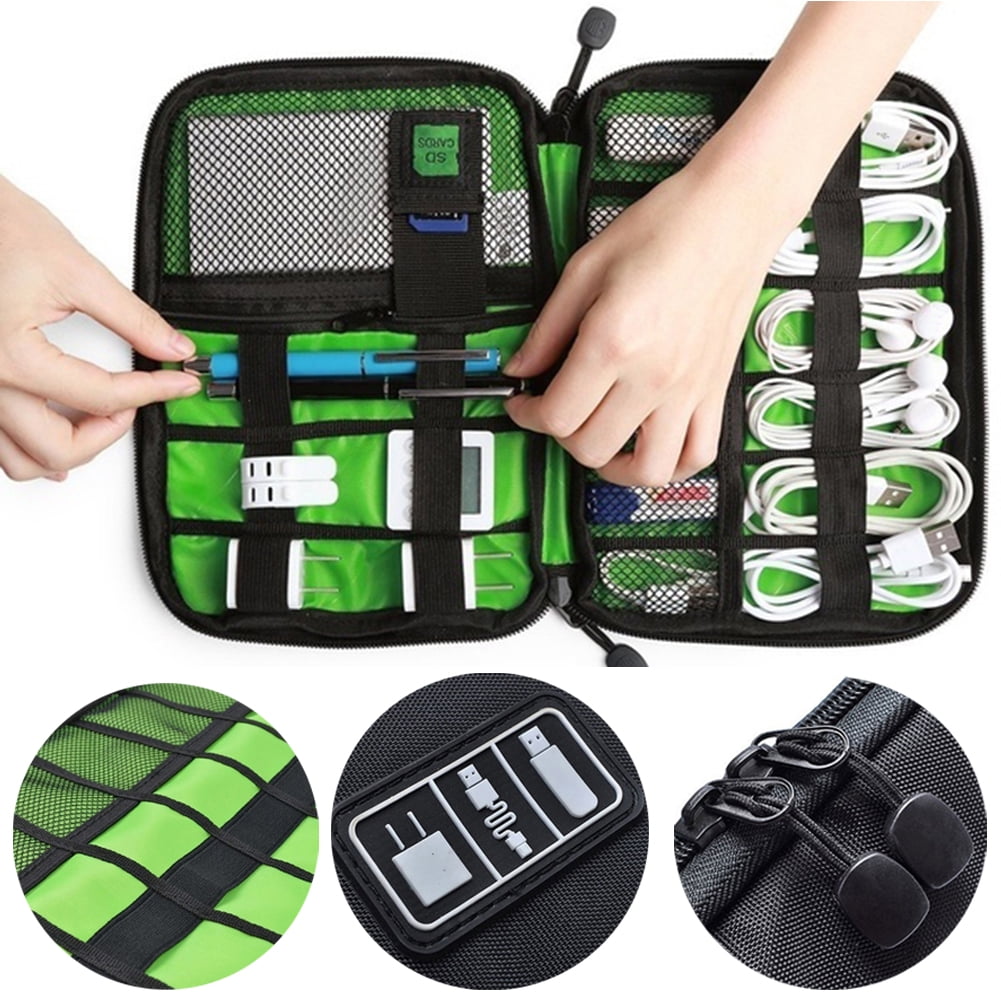 Cheers.US Waterproof Electronics Accessories Cases Travel Cable Organizers Digital Gadget Cases Storage Bags for External Hard Drive USB Flash Drive Power Bank Walmart