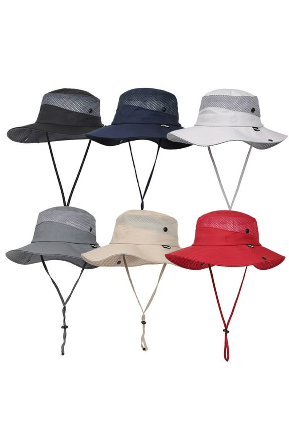 Waterproof Sun Hat Outdoor UV Protection Bucket Mesh Boonie Hat Adjustable Fishing Cap