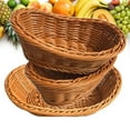 thumbnail image 1 of Cheers US Wicker Bread Basket, Woven Tabletop Food Fruit Vegetables Serving, Restaurant Serving Basket, 1 of 7