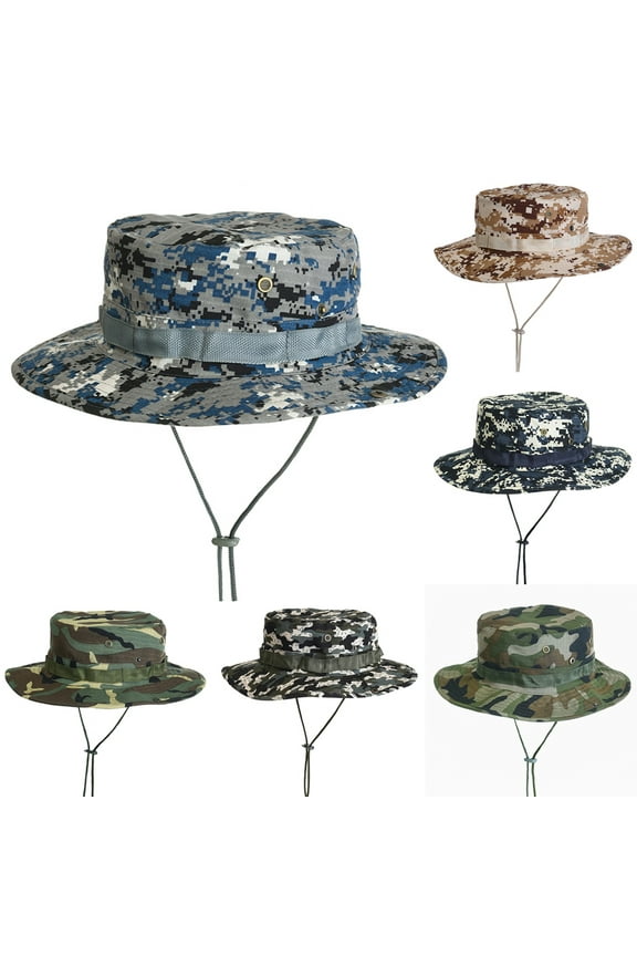 Wide Brim Military Camouflage Hat Summer Fishing Hunting Camping Hiking Cap Outdoor Sun Hat Boonie Hat
