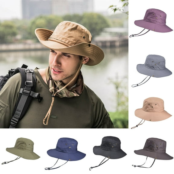 Cheers US Wide Brim Sun Hat Outdoor Summer Sun Boonie Cap Breathable Waterproof Foldable Safari Hat Hunting Mesh Hat for Men Women Fishing Hiking Beach Hat