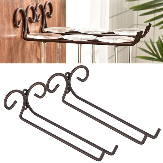 Cheers.US Wine Glass Rack Holder Hanger Hanging Bar Shelf Free Screws Rows Wall Mounted