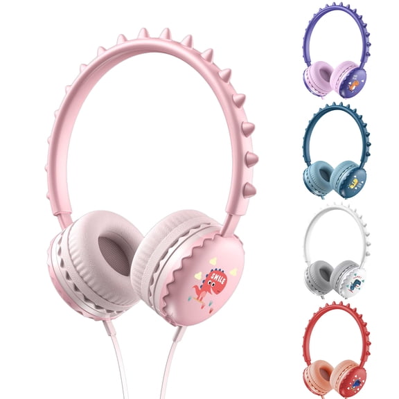 Cheers.US Wired Headphone Universal 3.5mm Cartoon Cute Dinosaur Over Ear Headset for Mobile Phone Which Has Delicate Touch and Comfortable Wearing