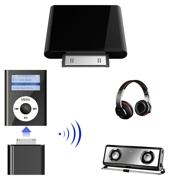Cheers.US Wireless Bluetooth-compatible Transmitter HiFi Audio Dongle Adapter for iPod Classic/Touch Aired Bluetooth-Compatible Stereo Headsets/Earphones to Control Play/Pause,Forward/Backward