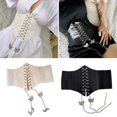 thumbnail image 1 of Cheers.US Women Belt Eye-catching Wear Resistant Faux Leather Stylish Widened Lady Belt Women Clothing Supplies for Party, 1 of 8