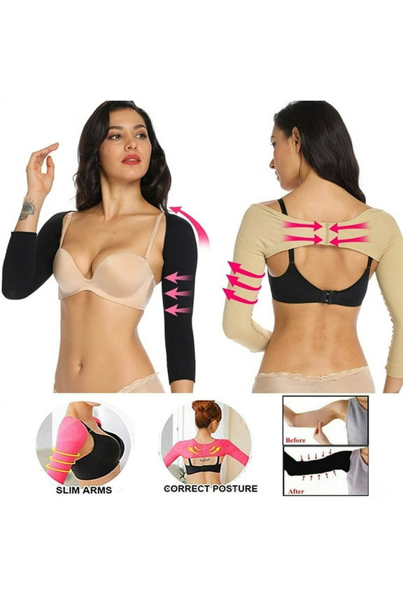 Women Compression Sleeves Posture Corrector Arm Back Support Chest Push Up Shaper Corset