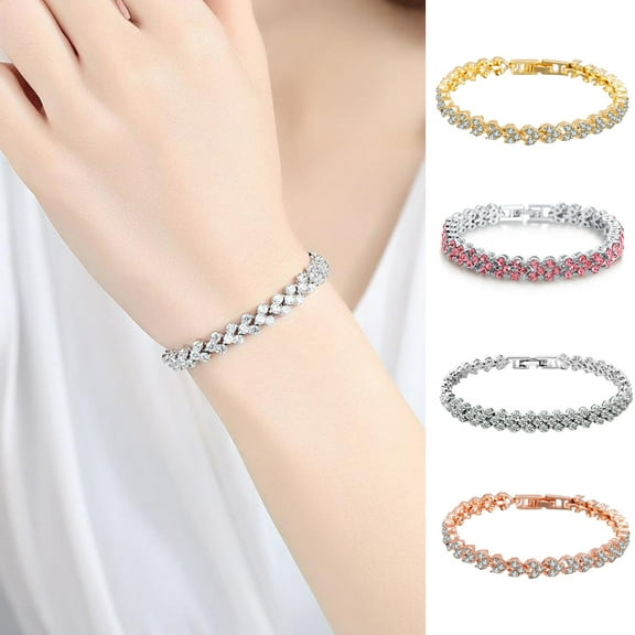 Cheers.US Women Fashion Full Rhinestone Inlaid Bracelet Bangle Wedding Party Jewelry Gift