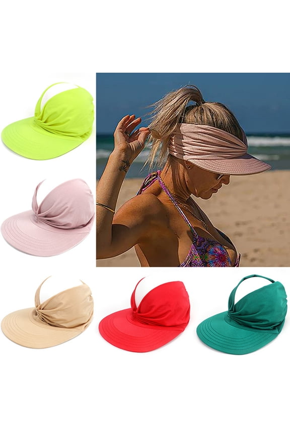 Women Lady Girls Soft Summer Sun Hat Solid Color Anti-ultraviolet Hollow Out Top Elastic Wide Brim Sun Visor for Outdoor