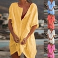 thumbnail image 1 of Cheers US Women Long Sleeve Beach Shirt Blouses Turn Down Collar Bathing Suit Cover Ups, 1 of 7