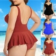 thumbnail image 1 of Cheers US Women One Piece Plus Size Swim Dress Swimsuits with Skirt Women Tummy Control Bathing Suit Swimdress with Shorts, 1 of 7