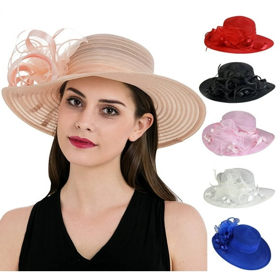 Cheers.US Women Organza Kentcky Derby Fascinator Lady Cocktail Tea Party Church Wedding Bridal Flower Hat