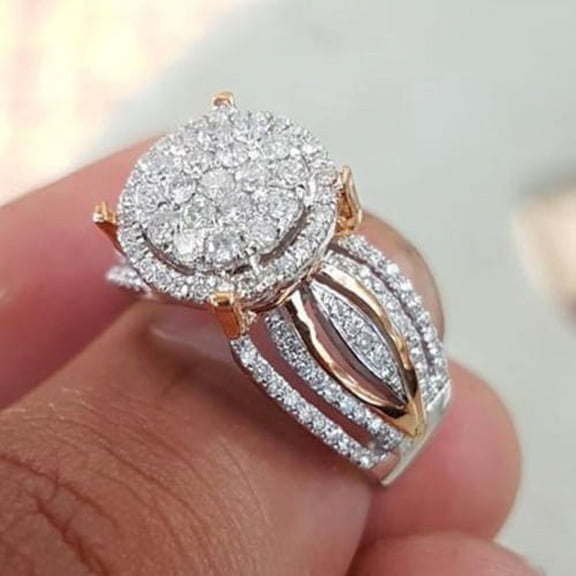 Cheers.US Women Ring Multi Layers Circlet Rhinestone Inlaid Ring for Wedding Band Engagement Wedding