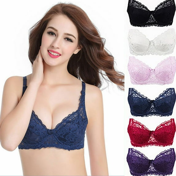 Cheers.US Women Sexy Lace Adjustable Deep V Push Up Bra Underwire Lingerie Brassiere