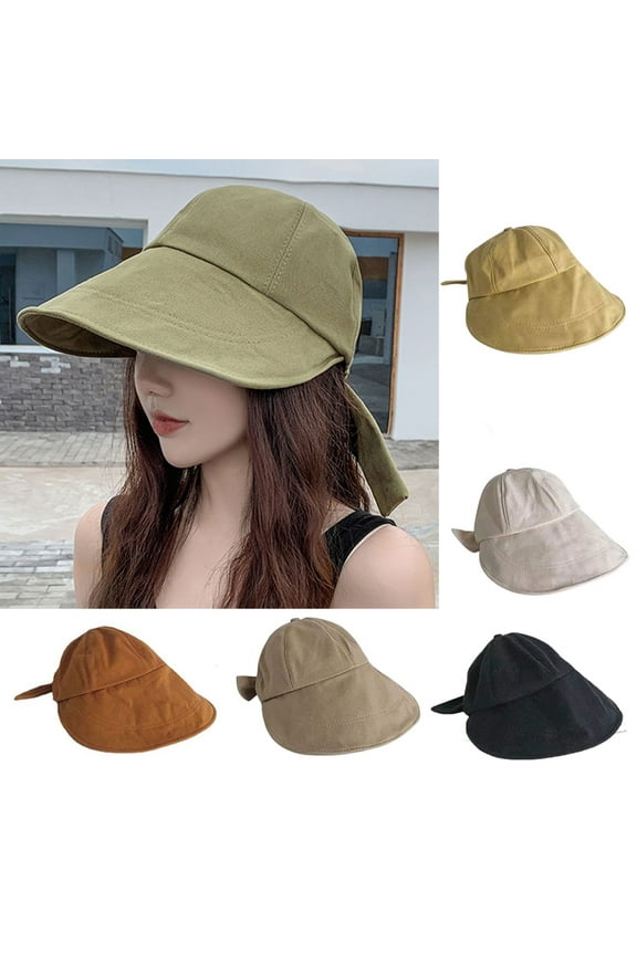 Women Summer Cap Big Bow-knot Women Wide Brim Sun Visor Hat UV Sun Protection Beach Hats Visors for Women