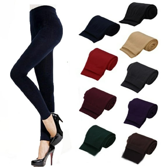 Cheers.US Women's Fleece Lined Leggings High Waist Soft Warm Winter Pants Slim for Women One Size