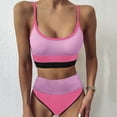 thumbnail image 1 of Cheers US Women's High Waisted Bikini Cut Out Sports Crop Top Color Block Swimsuit, 1 of 7