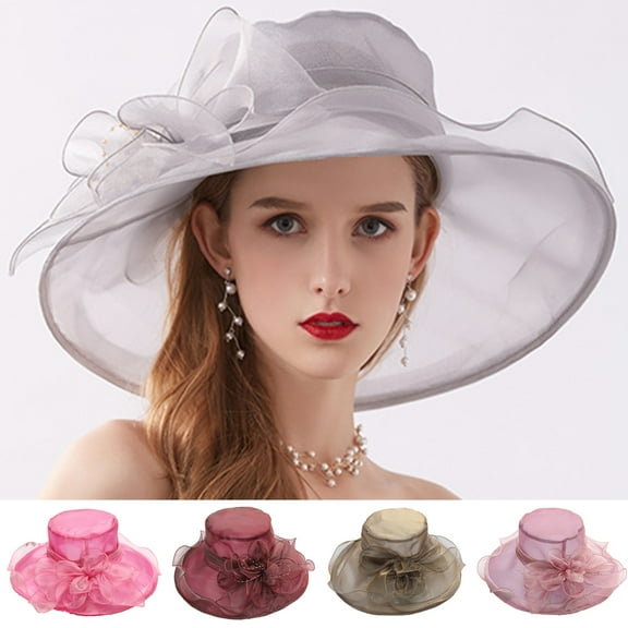Cheers.US Women's Organza Church Kentcky Derby Fascinator Bridal Tea Party Wedding Hat Sun Hat