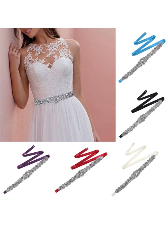 Women's Wedding Belt Crystal Pearls Bridal Sash Rhinestone Dress Belts for Bridal Gowns