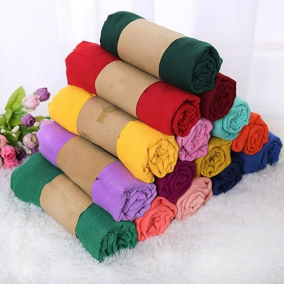 Cheers.US Womens Cotton Scarves Lady Light Soft Fashion Solid Scarf Wrap Shawl