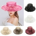 thumbnail image 1 of Cheers.US Womens Kentcky Derby Church Hat Dress Fascinator Bridal Organza Tea Party Wedding Hat, 1 of 4