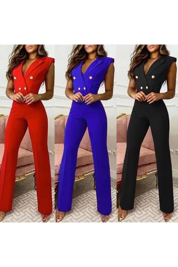 Womens Sexy Wide Leg Pants Pantsuit Jumpsuit Romper ,Office Lady Jumpsuit Solid Color Waist Tight Spring Summer Temperament Skinny Overalls for Office