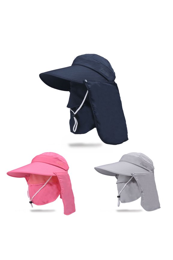 Womens Summer Sunhat Wide Brim Roll Up Sun Visor Hat with Neck Shield Cover Outdoor Cycling UV Sun Protection Block Hat