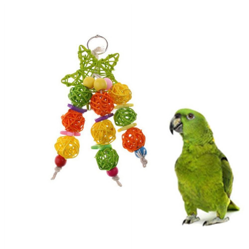 Parrot String Puppet Cheers.US Wood Stars Rattan Balls String Pet Bird Cockatoo Parrot ...