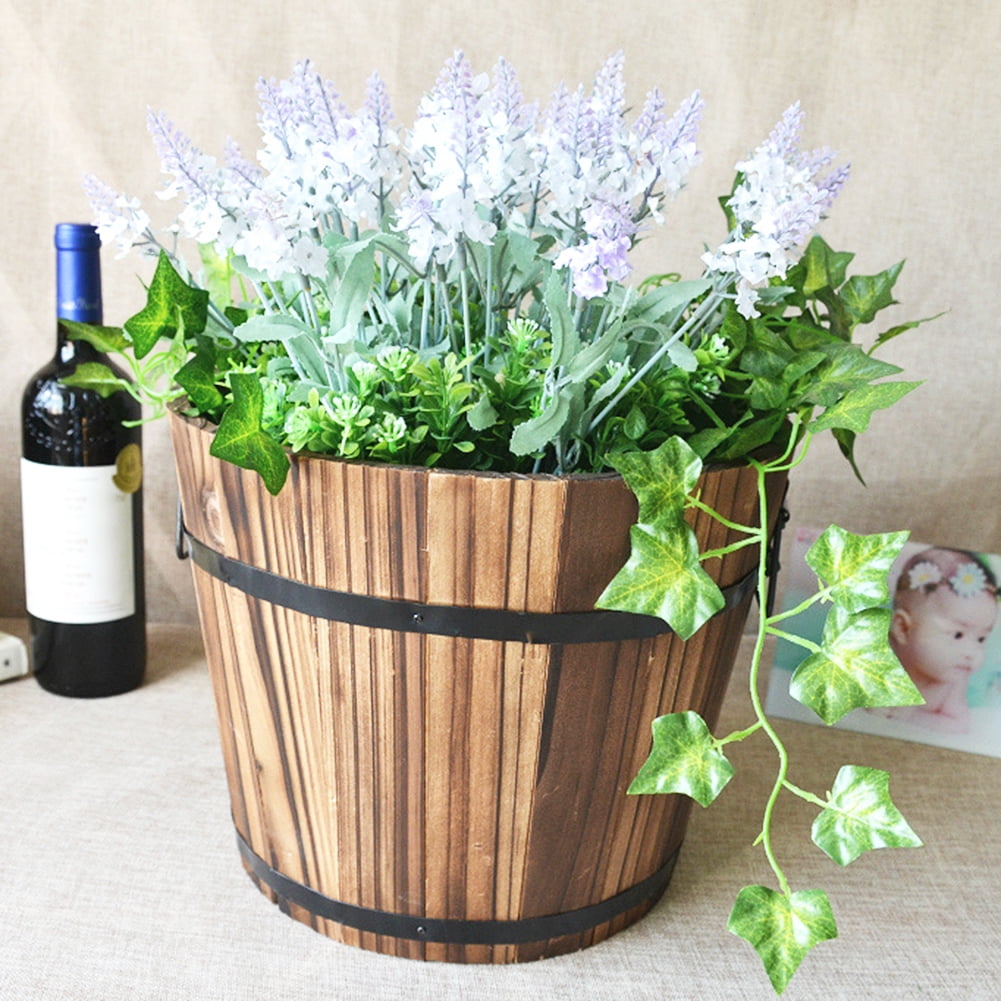 Cheers US Wooden Bucket Barrel Garden Planters Set Rustic Decorative ...