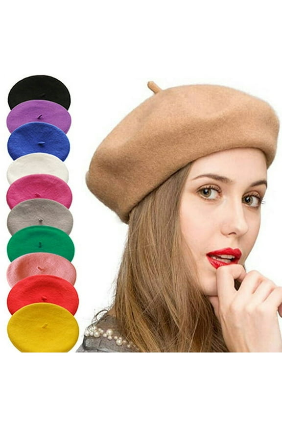 Wool Beret Hat French Style Beanie Hats Fashion Ladies Beret Caps for Women Girls Lady