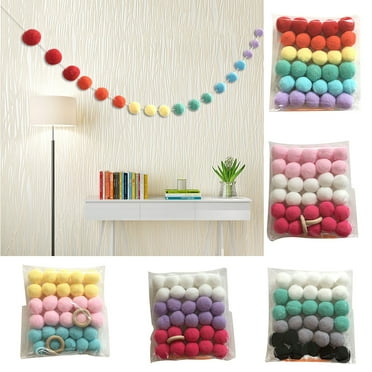 Cheers.US Wool Pom Pom Garland Decoration for Birthdays and Celebrations