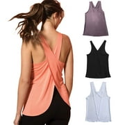 Cheers.US Workout Tank Tops for Women Yoga Tops for Women Loose fit Backless Muscle Tank Racerback Tank Tops Summer Gym Tops