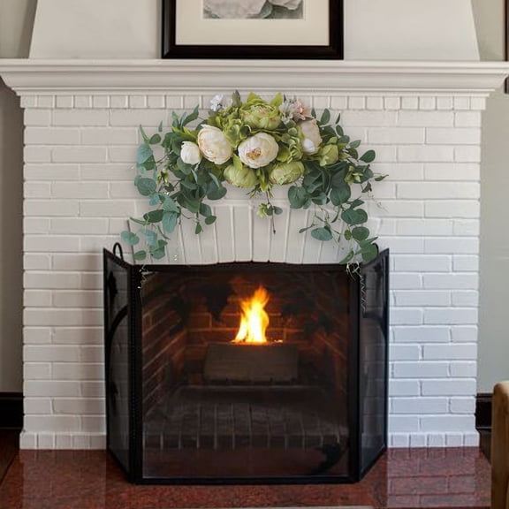 Cheers.US Wreath Artificial Wreath Door Threshold Flower DIY Wedding Home Living Room Party Pendant Wall Decor Christmas Garland Gift Rose Peony Beautiful, Sturdy and Practical, and Versatile.