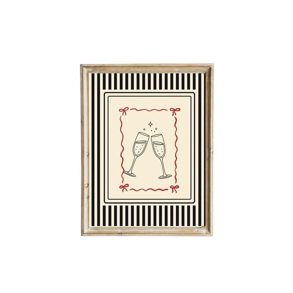 Cheers Wall Art | Champagne Glasses Poster | New Year’S Eve Decor | Celebration Party Art |, Unframed Poster Size 12x18